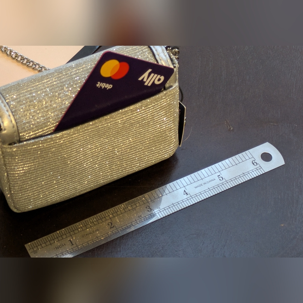 Victoria's Secret Micro Shoulder/Crossbody Bag in Silver Sparkle. NWT - Picture 3 of 10